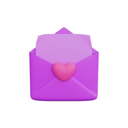 Carta de amor  3D Icon