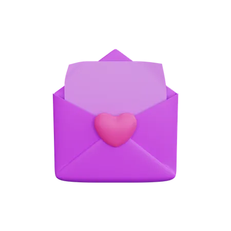 Carta de amor  3D Icon