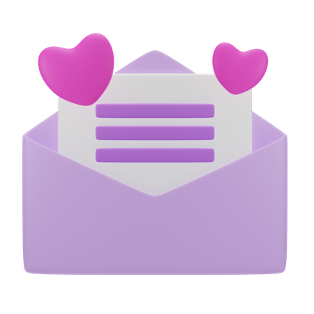 Carta de amor  3D Icon