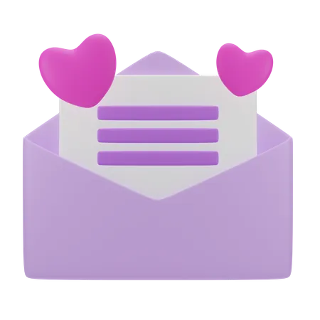 Carta de amor  3D Icon