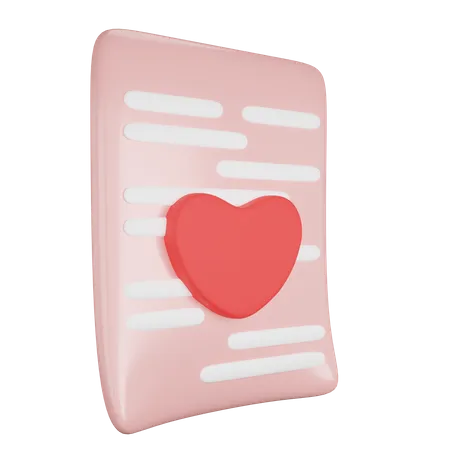 Carta de amor  3D Icon