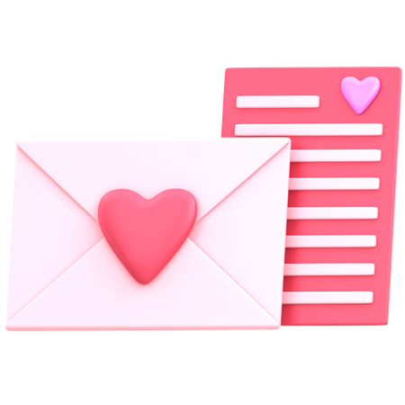 Carta de amor  3D Icon