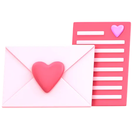 Carta de amor  3D Icon