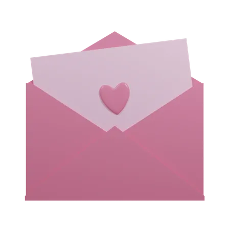 Carta de amor  3D Icon