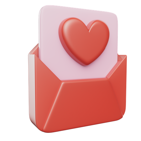 Carta de amor  3D Icon