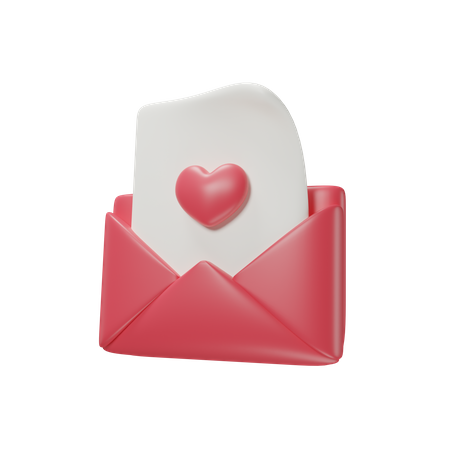 Carta de amor  3D Icon