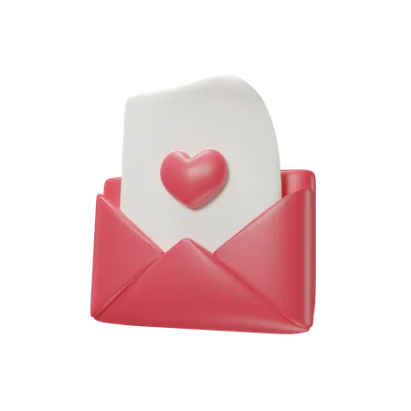 Carta de amor  3D Icon