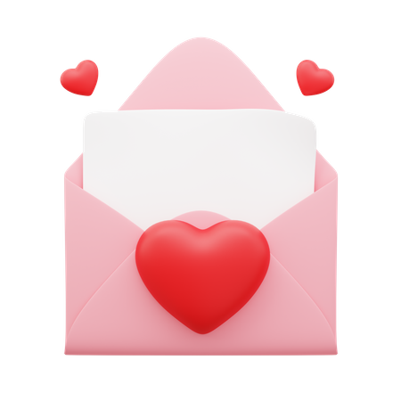 Carta de amor  3D Icon