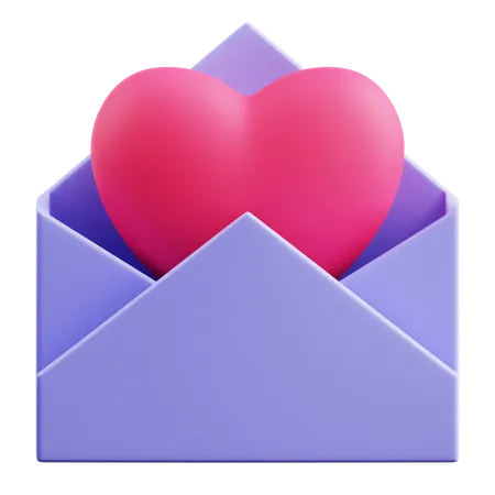 Carta de amor  3D Icon