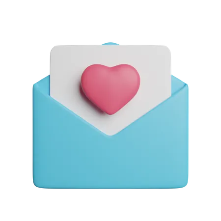 Carta De Mensaje De Amor 3D Icon