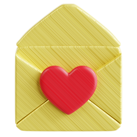 Carta de amor aberta  3D Icon