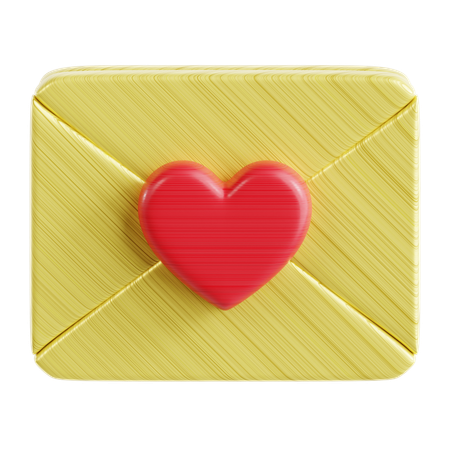 Carta de amor cerrada  3D Icon