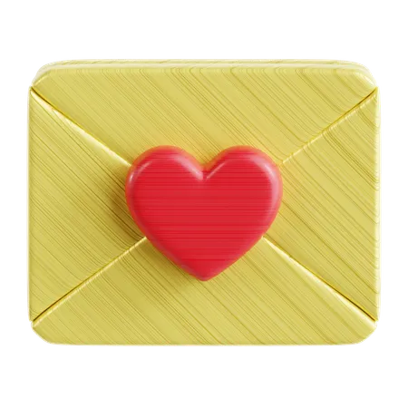 Carta de amor cerrada  3D Icon