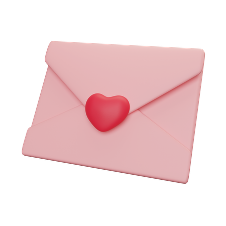 Carta de amor cerrada  3D Icon