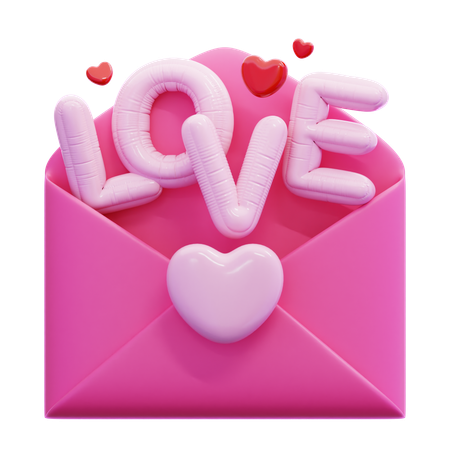 Envelope de carta de amor  3D Icon