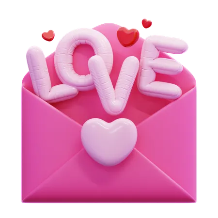 Envelope de carta de amor  3D Icon