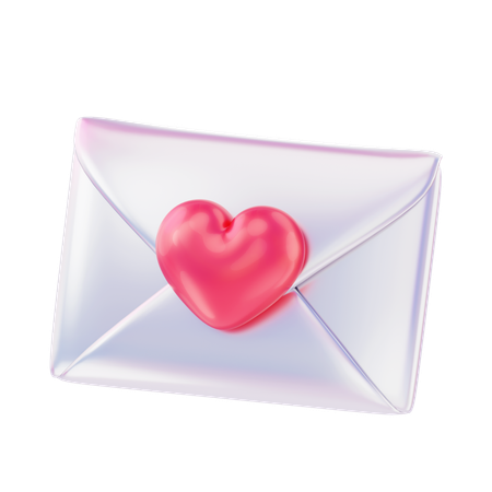 Carta de amor fechada  3D Icon