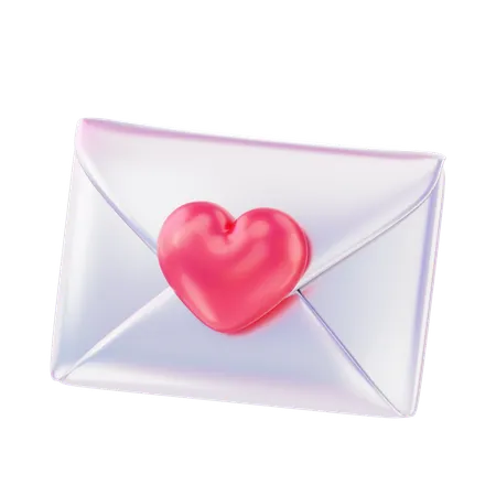 Carta de amor fechada  3D Icon