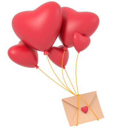 Carta de amor de san valentin  3D Illustration
