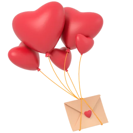 Carta de amor de san valentin  3D Illustration