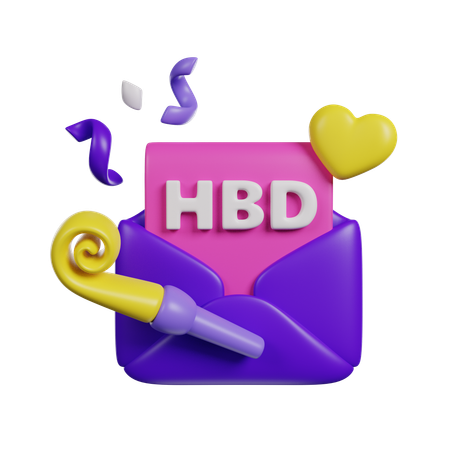 Carta de aniversário  3D Icon