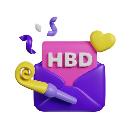 Carta de aniversário  3D Icon