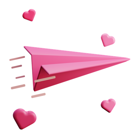 Carta de amor avion  3D Icon