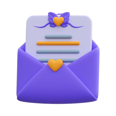 Carta de boda  3D Icon