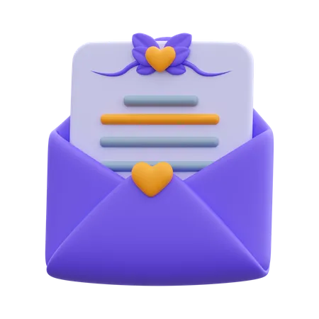 Carta de boda  3D Icon