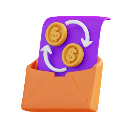 Carta de cambio de dinero  3D Icon