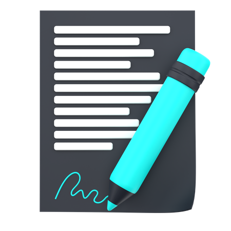 Carta de contrato  3D Icon
