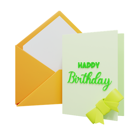 Carta de cumpleaños  3D Icon