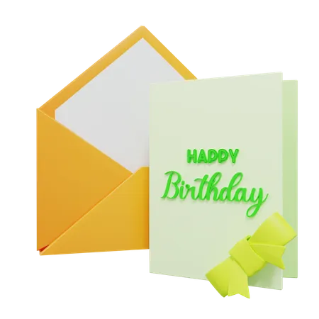 Carta de cumpleaños  3D Icon