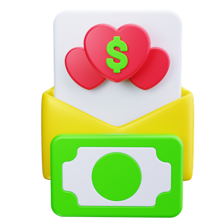 Carta de dinero  3D Icon