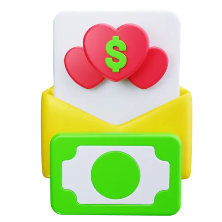 Carta de dinero  3D Icon