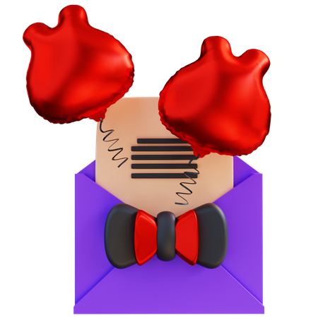 Carta de invitación a fiesta  3D Icon