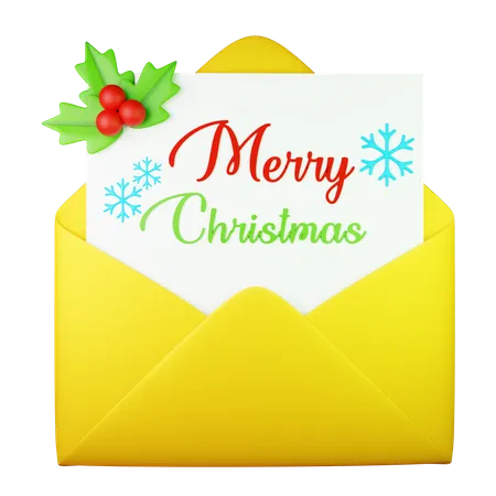 Carta de invitación de navidad  3D Icon