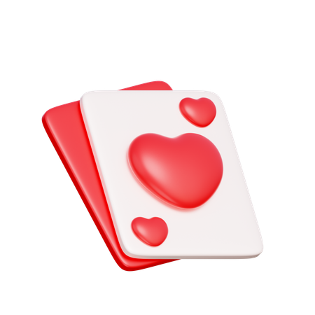 Tarjeta de póquer del corazón  3D Icon