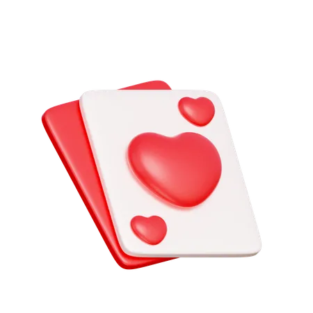 Tarjeta de póquer del corazón  3D Icon