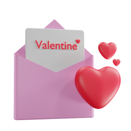 Carta de san valentin  3D Icon