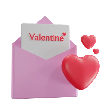 Carta de san valentin  3D Icon