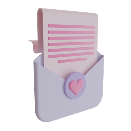 Carta de san valentin  3D Icon