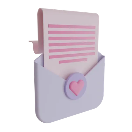 Carta de san valentin  3D Icon