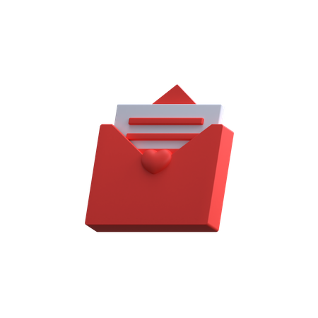 Carta de san valentin  3D Icon