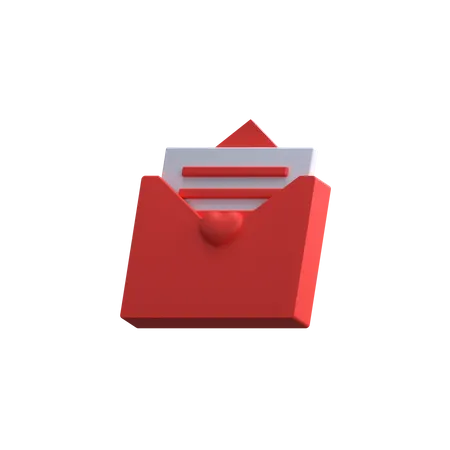 Carta de san valentin  3D Icon