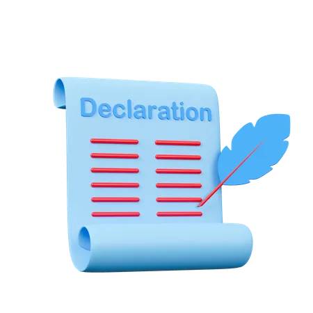 Carta de Declaração  3D Icon