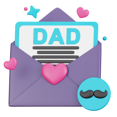 Carta del dia del padre  3D Icon