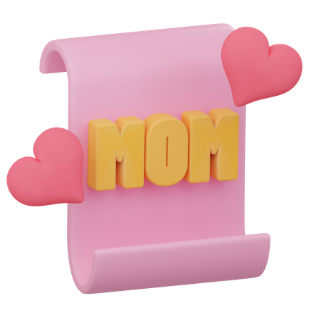 Carta para o dia das mães  3D Icon