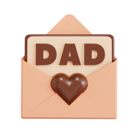 Carta do dia dos pais  3D Icon
