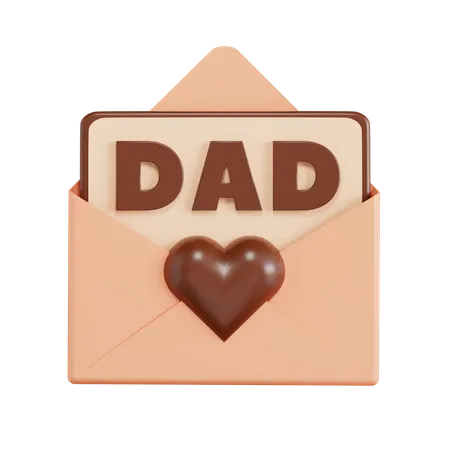 Carta do dia dos pais  3D Icon